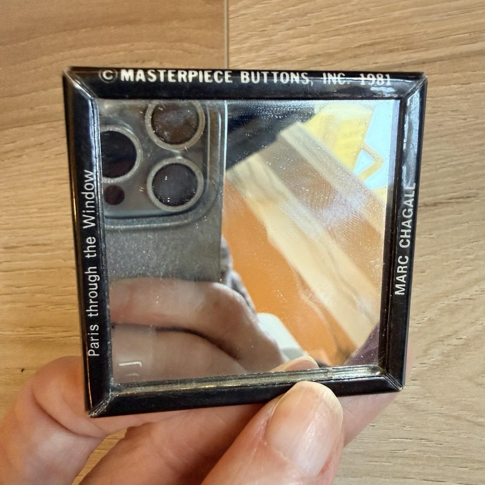 Mini Mirror Marc Chagall Art "Paris Through The Window" Vintage - Picture 3 of 6